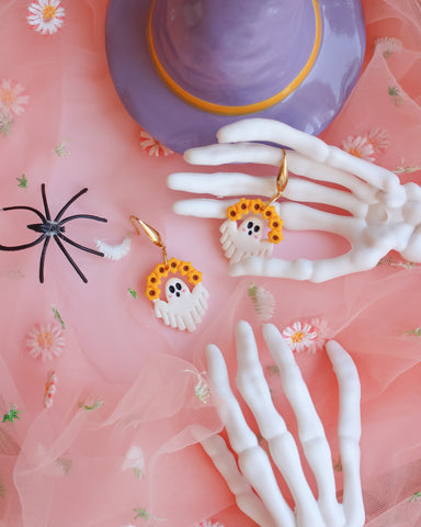 Brincos Floral Ghost