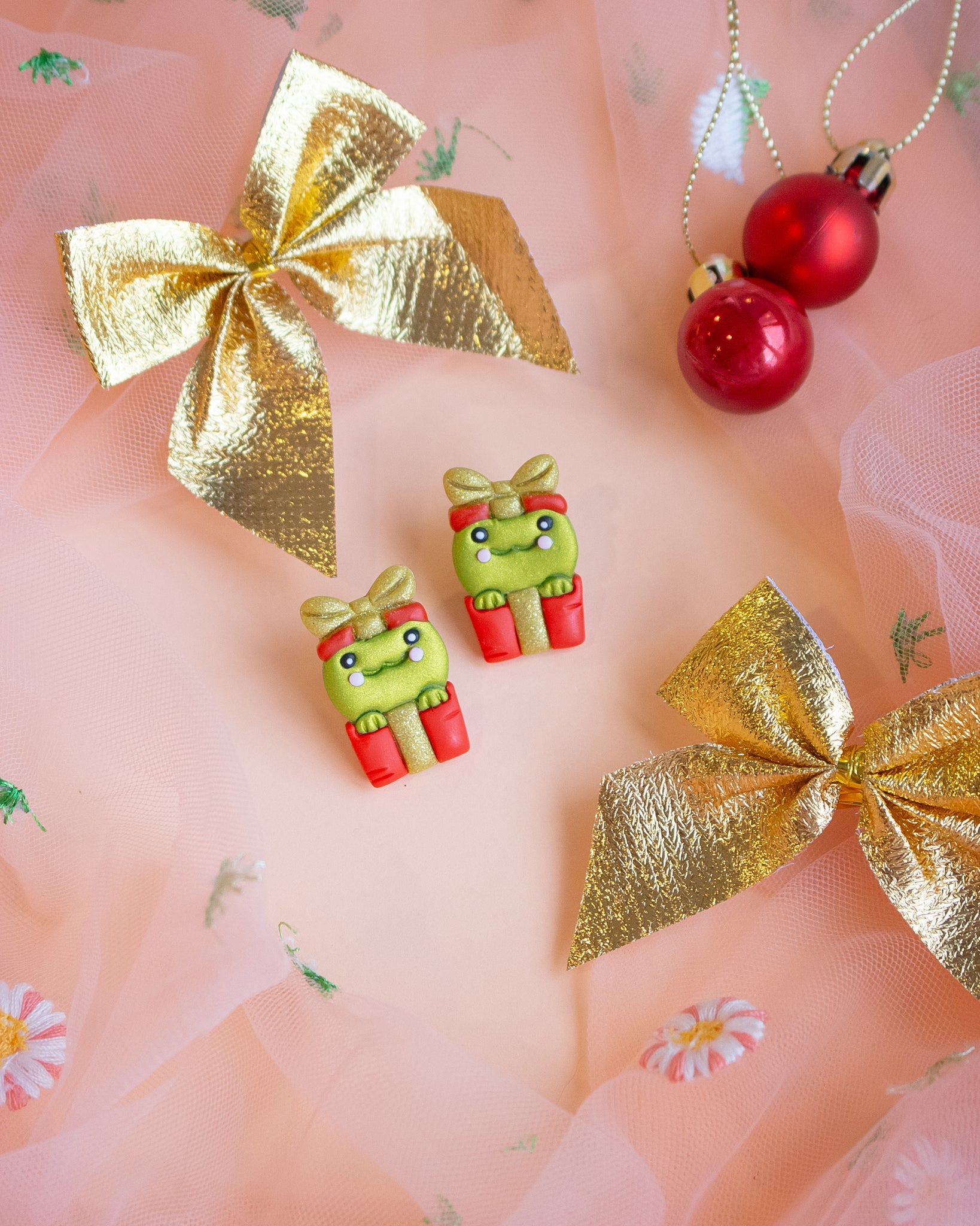 Brincos Froggy Christmas