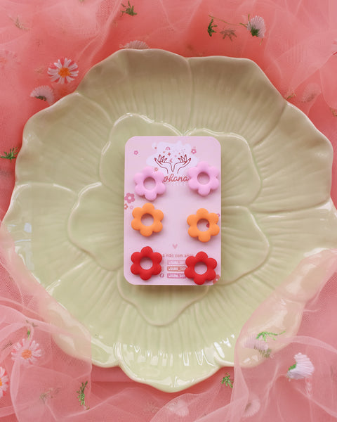 Pack de brincos de flores