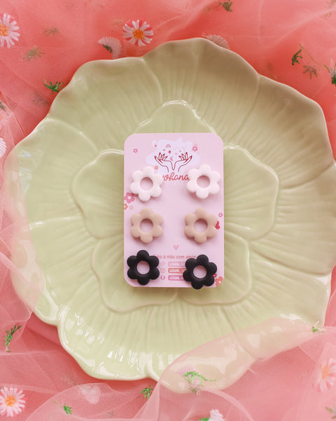Pack de brincos de flores